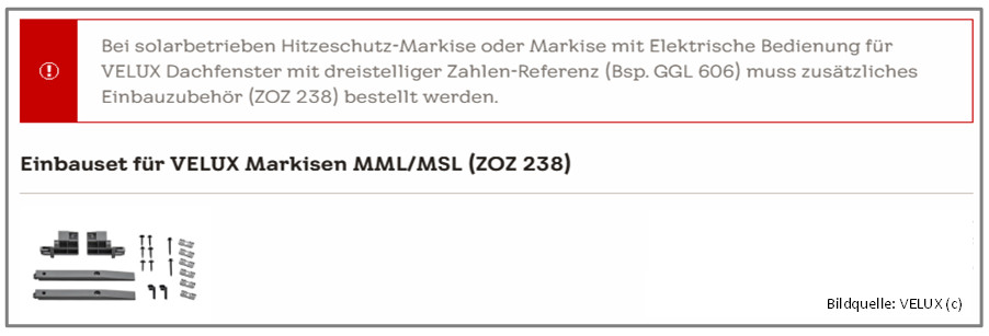 VELUX-Markisen  Montage Set 238
